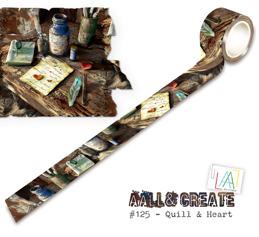 AALL & CREATE - Washi Tape - Quill & Heart #125