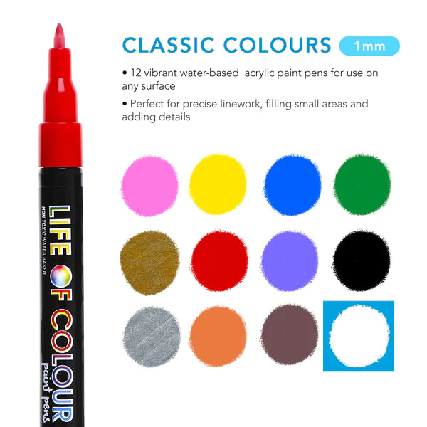 Life Of Colour Paint Pens - Classic Colours