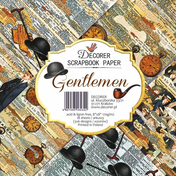Decorer Scrapbook Paper - Gentlemen- 8x8