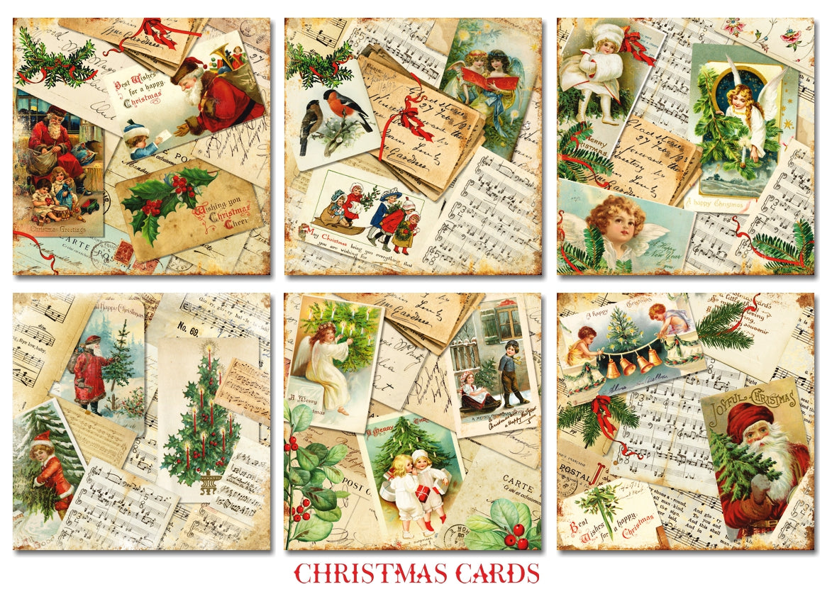 Decorer Scrapbook Paper - Christmas Cards - 8x8