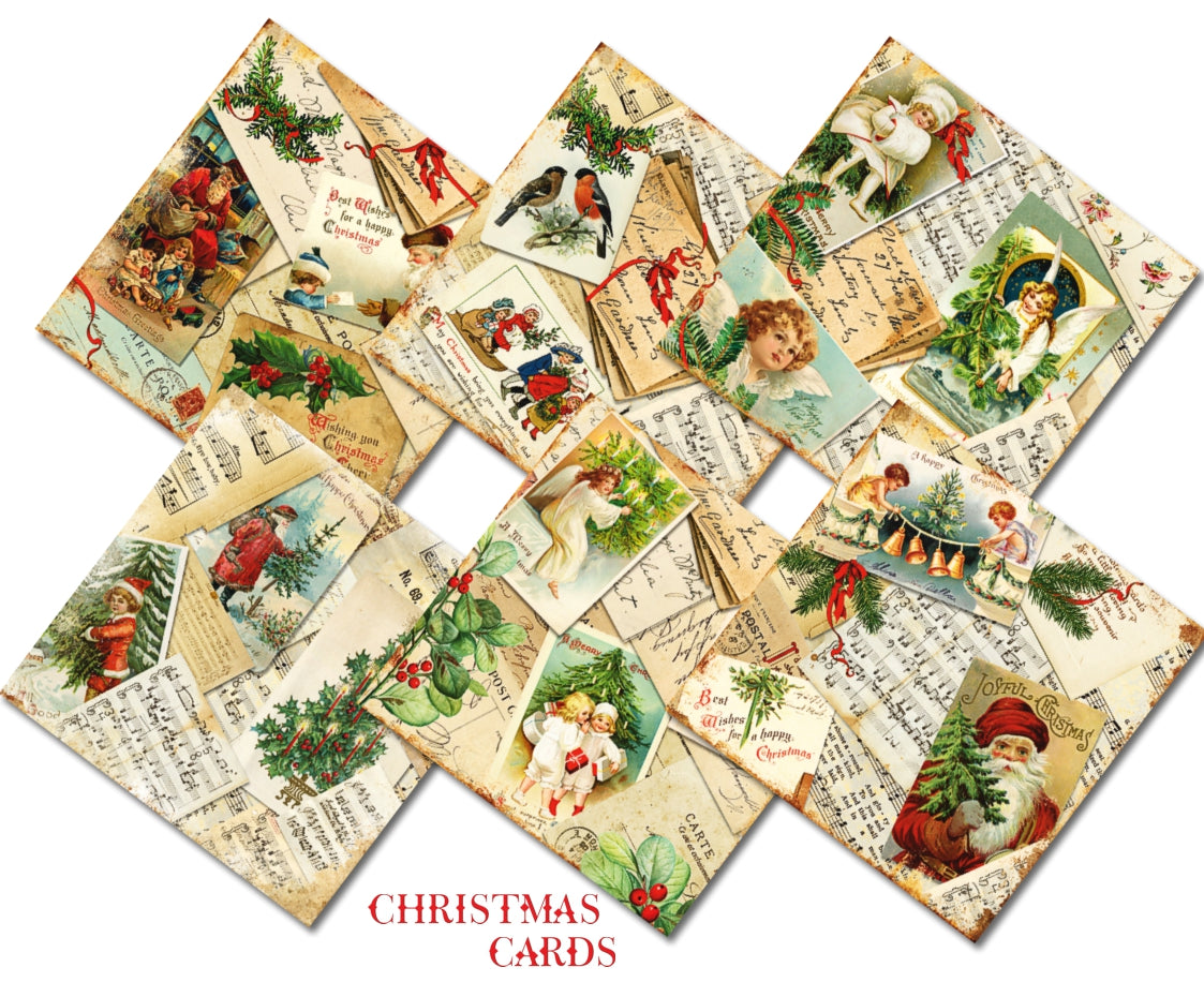 Decorer Scrapbook Paper - Christmas Cards - 8x8