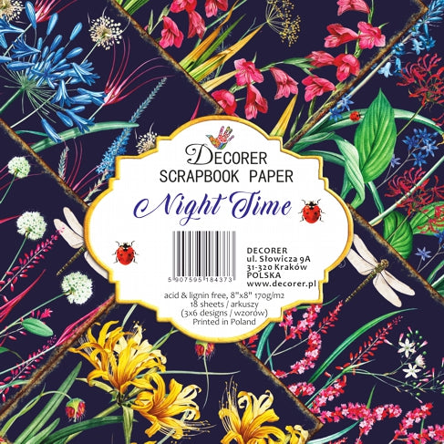 Decorer Scrapbook Paper - Night Time - 8x8