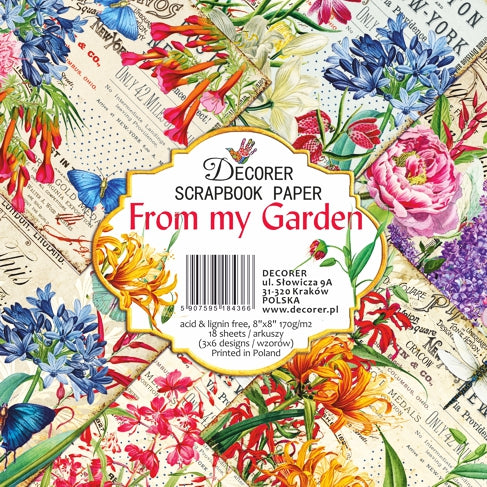 Decorer Scrapbook Paper - From My Garden - 8x8