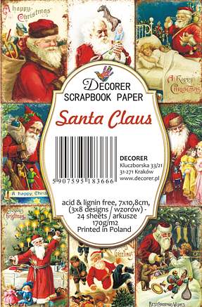Decorer Scrapbook Paper - Santa Claus  - Mini