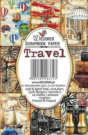 Decorer Scrapbook Paper - Travel - Mini