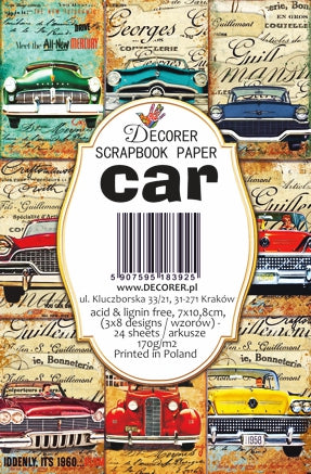 Decorer Scrapbook Paper -  Cars - Mini