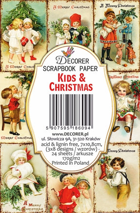 Decorer Scrapbook Paper - Kids & Christmas - Mini