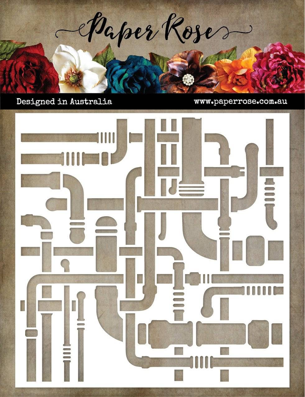 Paper Rose - Pipes 6'x6' Stencil 