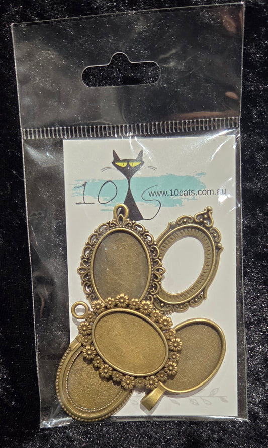 Metal Embellishments - Mini Frame Charms- Antique Bronze