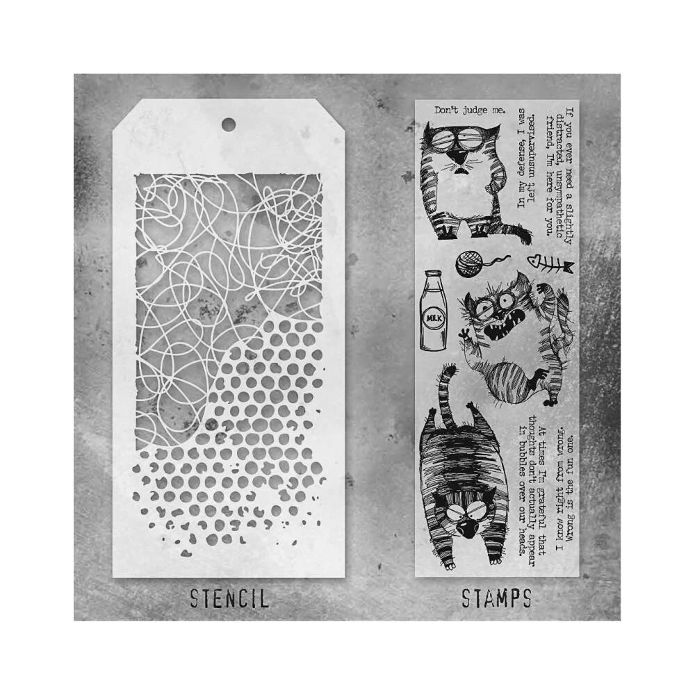 Stamp/Stencil - Stampers Anonymous - Mixed Media Crazy Cats 2