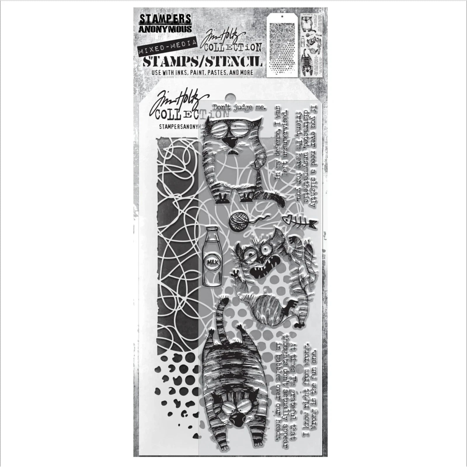 Stamp/Stencil - Stampers Anonymous - Mixed Media Crazy Cats 2