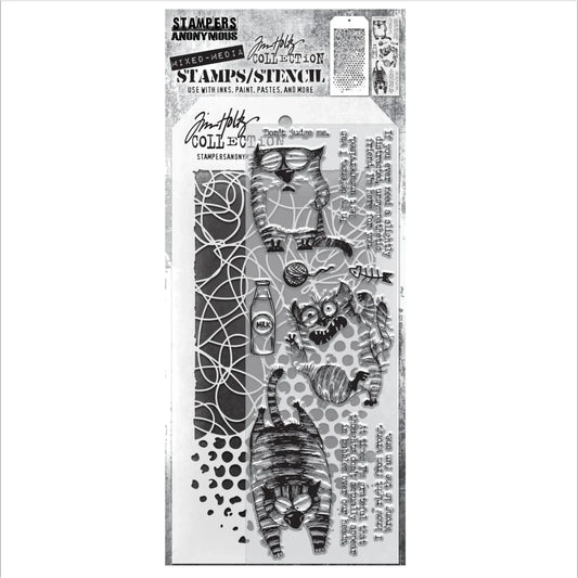 Stamp/Stencil - Stampers Anonymous - Mixed Media Crazy Cats 2