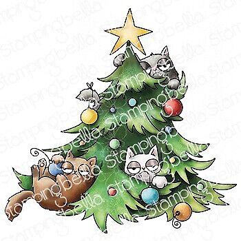 Stamping Bella -  Cling Stamps - Oddball Christmas Cats In The Tree