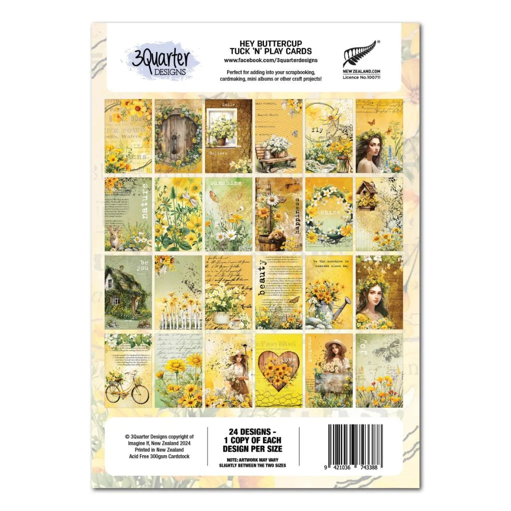 3 Quarter Designs - Hey Buttercup Tuck 'n' Play Cards