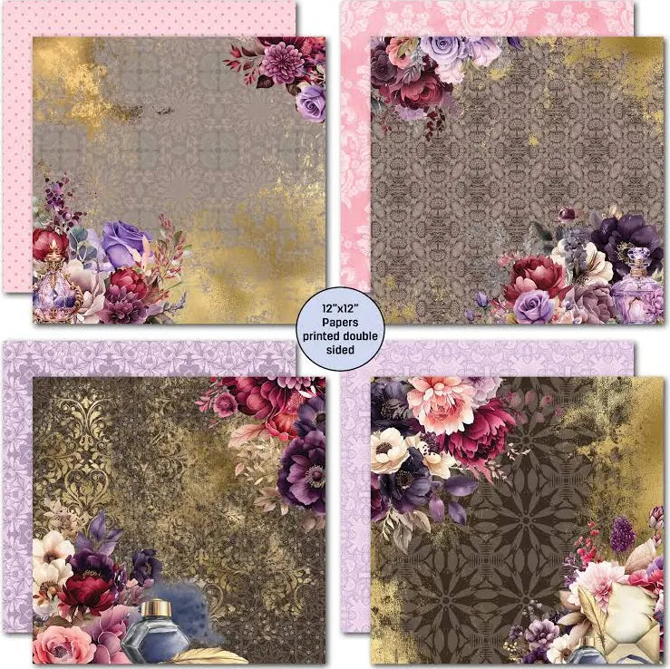 3 Quarter Designs -Petal Serenade Collection Designer Paper & Diecuts Set