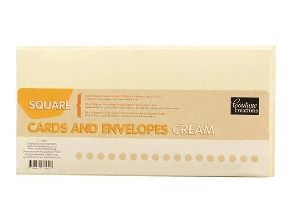 Card and Envelope Set - Cream Square (50 sets)