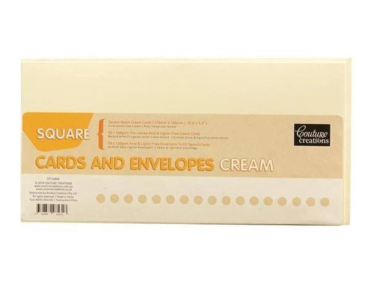 Card and Envelope Set - Cream Square (50 sets)
