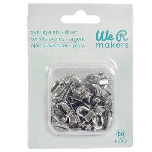 We R Makers Silver Crop-A-Dile 50 Piece Oval Eyelets
