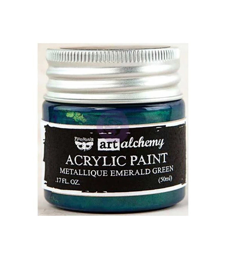 Finnabair Art Alchemy  - Metallique Acrylic Paint - Emerald Green