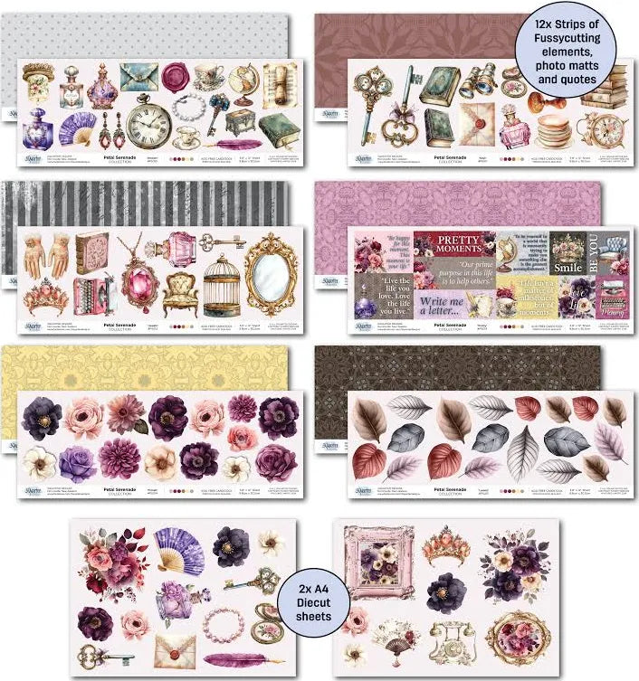 3 Quarter Designs -Petal Serenade Collection Designer Paper & Diecuts Set