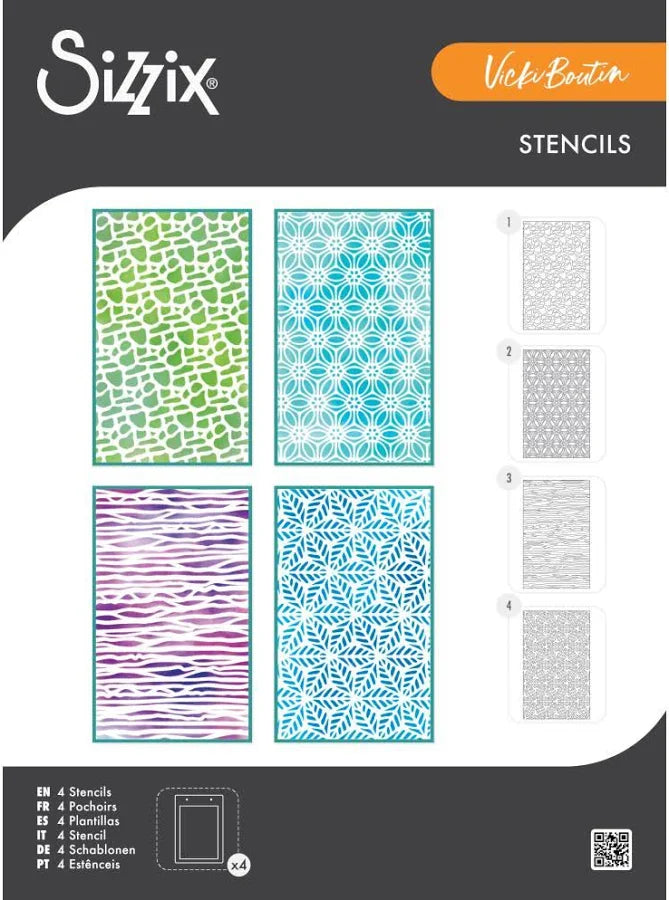 Sizzix Studio - Vicki Boutin Stencils - Background Textures
