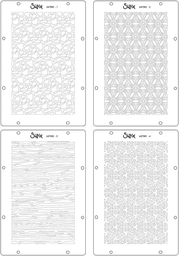 Sizzix Studio - Vicki Boutin Stencils - Background Textures