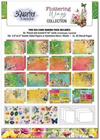 3 Quarter Designs - Fluttering Wings 6x4 Card Pack