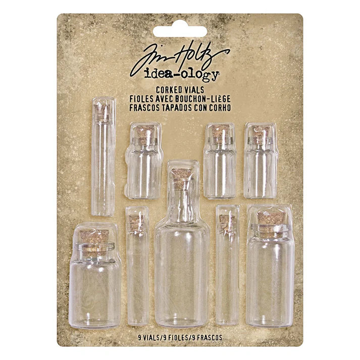 Tim Holtz - Idea-ology Corked Vials 9 pieces