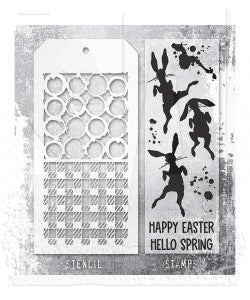 Stamp/Stencil - Stampers Anonymous - Mixed Media Bunny Hop