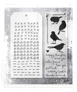 Stamp/Stencil - Stampers Anonymous - Mixed Media Silhouette Birds
