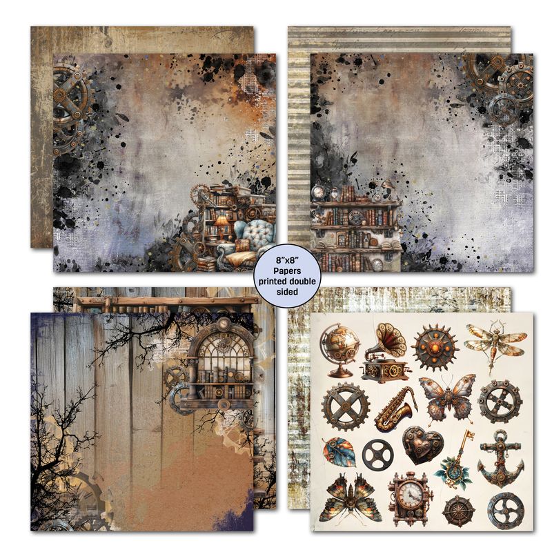 3 Quarter Designs - Rustic Tinker Collection 8x8 Pack