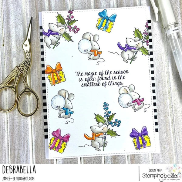 Stamping Bella -  Cling Stamps - Winter Woodland Mice Set