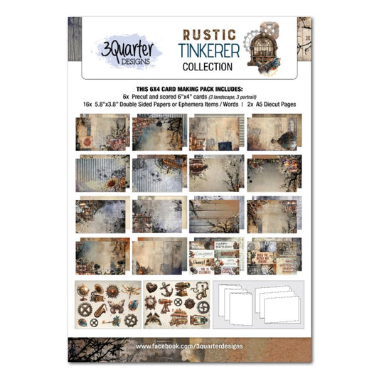 3 Quarter Designs - Rustic Tinker Collection 6x4 Card Pack