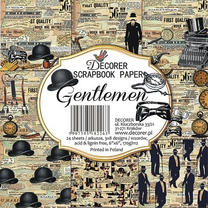 Decorer Scrapbook Paper -Gentlemen - 6x6