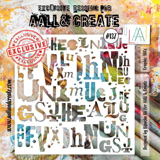 AALL & CREATE - 6X6  Stencil  - Graphic ABCs #137
