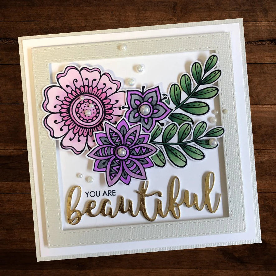 Paper Rose -  Metal Die Set  -Doodle Flowers