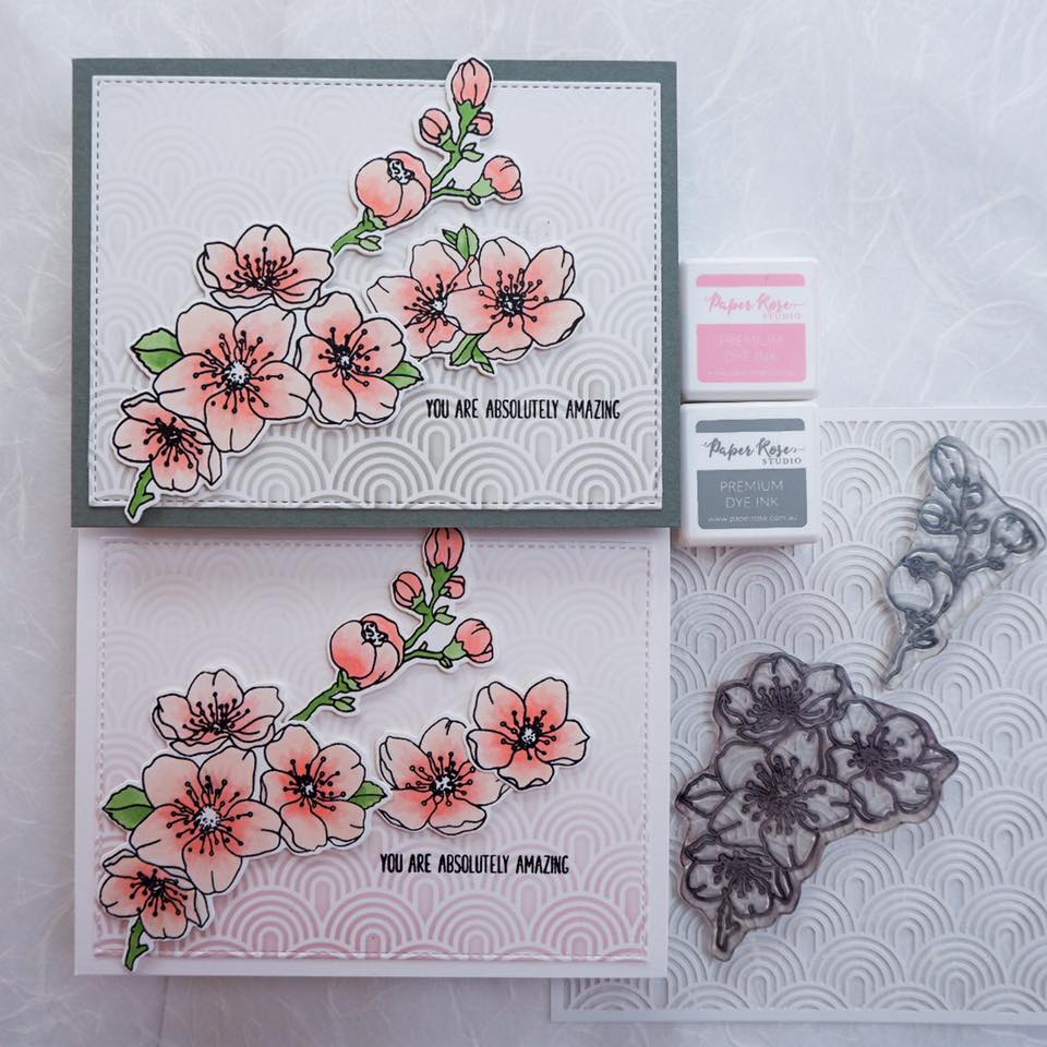 Paper Rose -  Clear Stamp Set - Lovely Florals Blossom Flowers