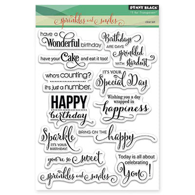 Penny Black - Sprinkles and Smiles - Clear Stamp Set