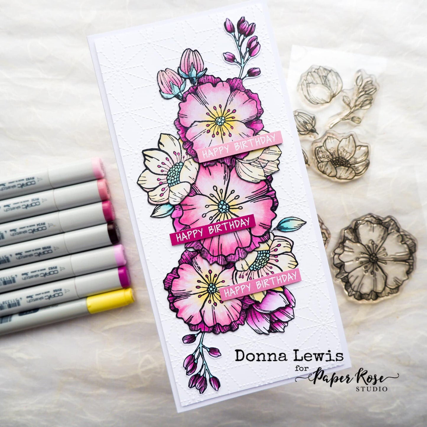 Paper Rose -  Clear Stamp Set - Lydia's Bloom