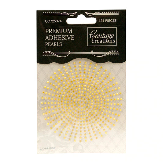 2mm Self Adhesive Pearls - Champagne (424pc) Arts & Crafts Couture Creations