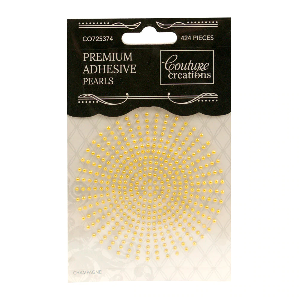 2mm Self Adhesive Pearls - Champagne (424pc) Arts & Crafts Couture Creations