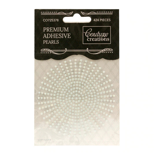 2mm Self Adhesive Pearls - Soft Silver (424pc) Arts & Crafts Couture Creations