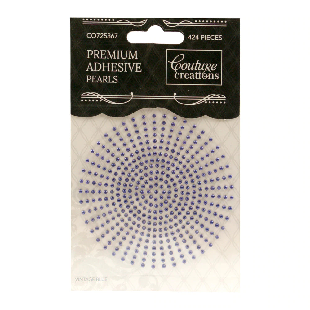 2mm Self Adhesive Pearls -Vintage Blue (424pc) Arts & Crafts Couture Creations