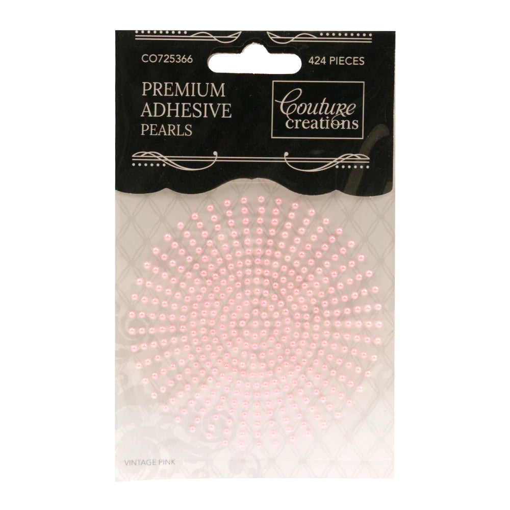 2mm Self Adhesive Pearls -Vintage Pink (424pc) Arts & Crafts Couture Creations