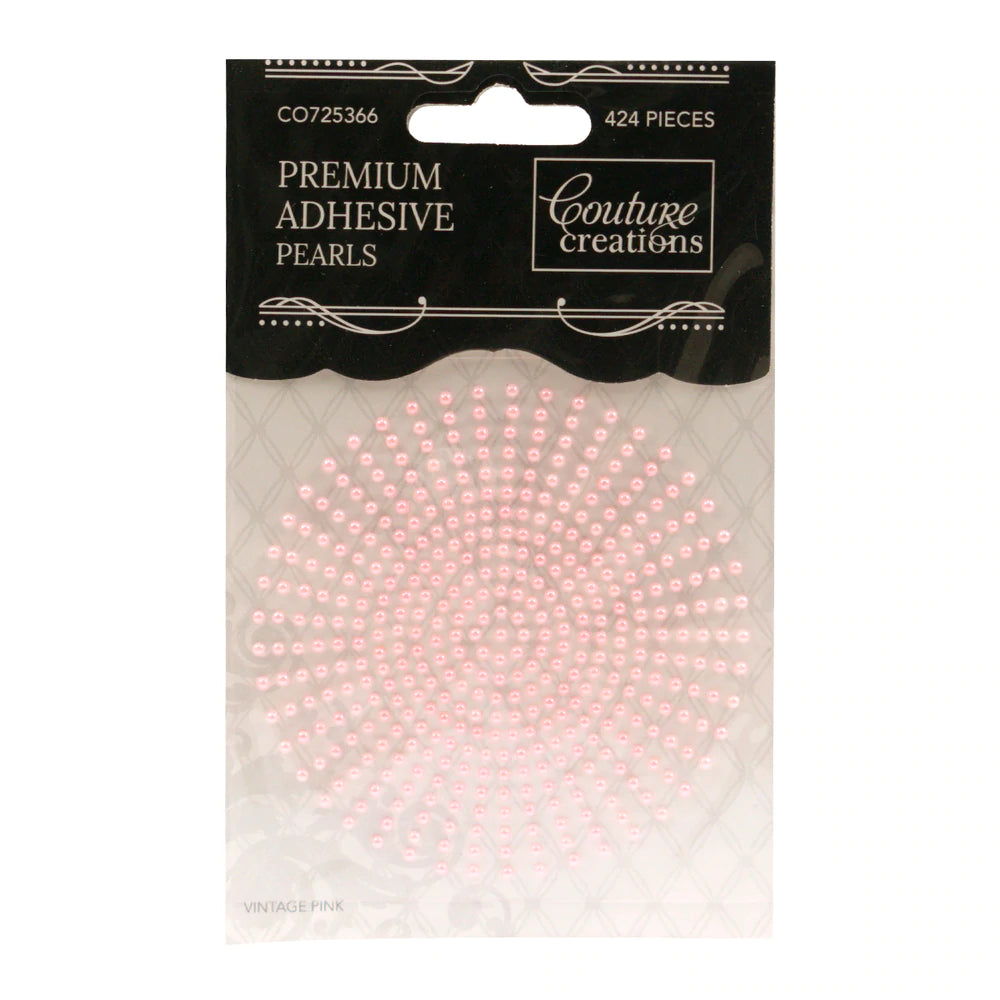 2mm Self Adhesive Pearls -Vintage Pink (424pc) Arts & Crafts Couture Creations