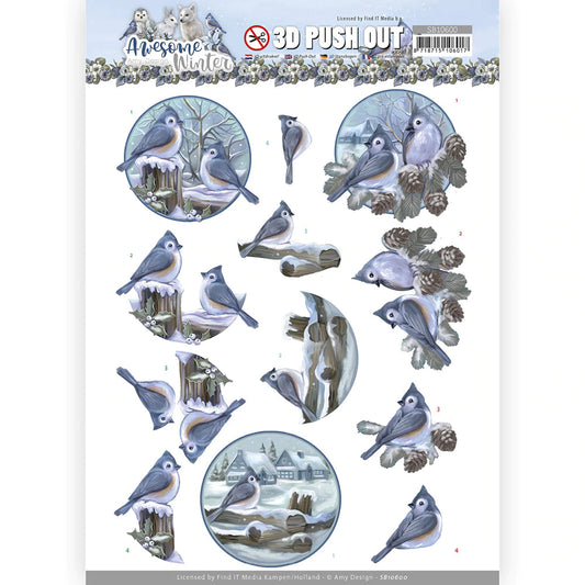 3D Push Out - Amy Designs - Awesome Winter - Winter Birds Arts & Crafts Couture Creations