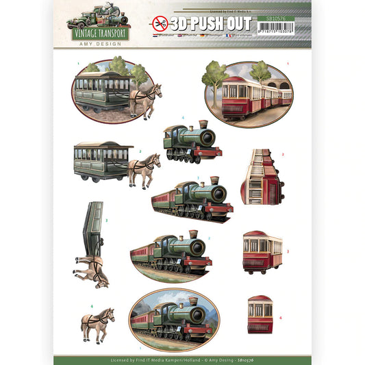 3D Push Out - Amy Designs - Vintage Transport (2) Arts & Crafts Couture Creations