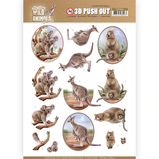 3D Push Out - Amy Designs - Wild Animals Outback Arts & Crafts Couture Creations