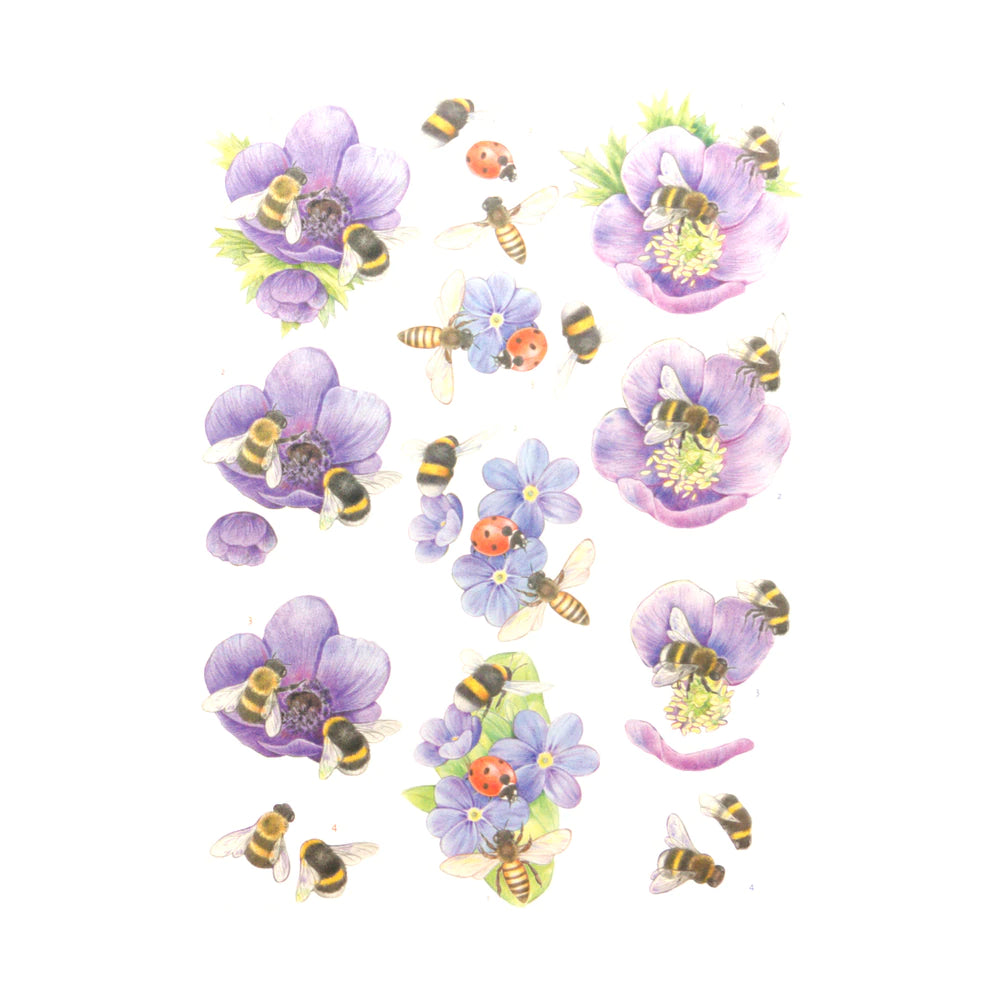 3D Push Out - Jeanine's Design - Buzzing Bees - Purple Arts & Crafts Couture Creations