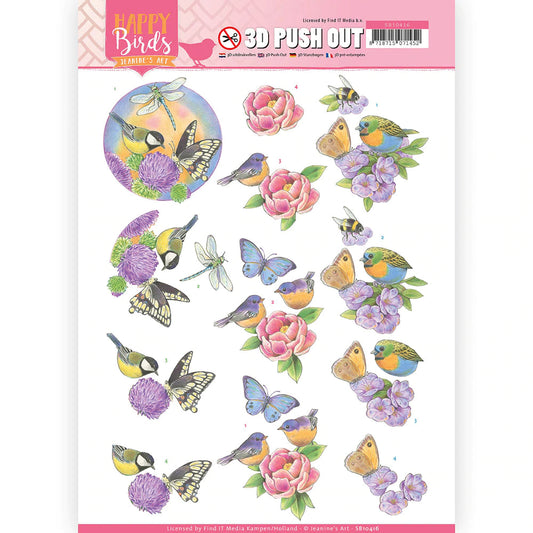 3D Push Out - Jeanine's Design - Happy Birds - Fragrant Arts & Crafts Couture Creations